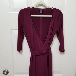 {Moda International} burgundy wrap dress